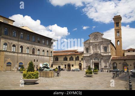 Sqare and Chiesa di San Salvatore di Ognissanti. Italy, Florence Stock Photo