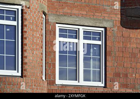 Modern Windows in a newly built house Stock Photo