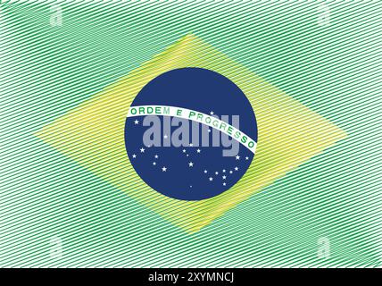 Brazil Independence Day september 7. Scribble style Brazil flag vector background. Poster, card, banner. Stock Vector