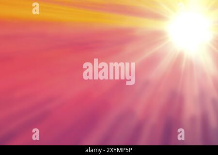 Bright sun in a glowing sky Stock Photo