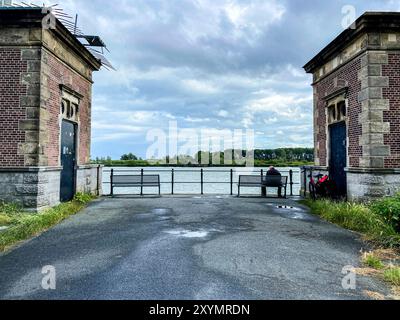 Head of Former Barendrecht Bridge Bridge Head of the Former Barendrechtse Brug / Barendrecht Bridge, north side. Barendrecht, Netherlands. Barendrecht Barendrechtse Brug Zuid-Holland Nederland Copyright: xGuidoxKoppesxPhotox Stock Photo