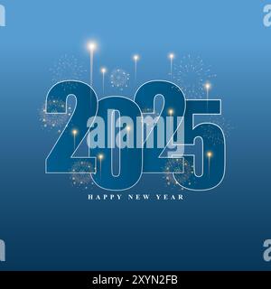 Vector illustration of Happy New Year 2025 Stock Vector