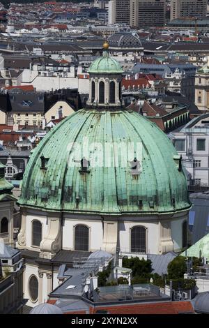 Dome of St. Peter's Church (Peterskirche) in Vienna city, Austria, 18th century Baroque style architecture, Europe Stock Photo