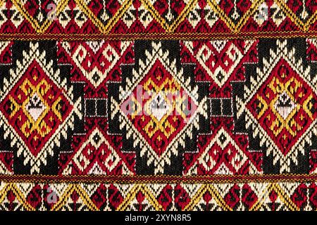 Red ancient thai woven cloth Stock Photo