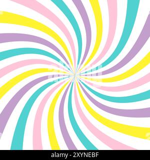 Colorful Sunburst swirl background. Sun rays. Radial swirl abstract lines Stock Vector