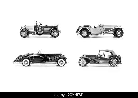 Four Matchbox Models of Yesteryear classic sports cars Stock Photo