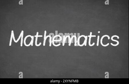 Mathematics lesson on blackboard or chalkboard. written in white chalk Stock Photo