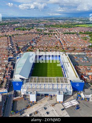 Everton Football Club, Goodison Park Stadium. Aerial Image. 28th August 2024. Stock Photo