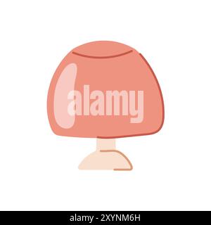 Decorative bedside lamp with lampshade in flat style. Design of electric interior equipment for nightstand. Vector illustration isolated on a white Stock Vector