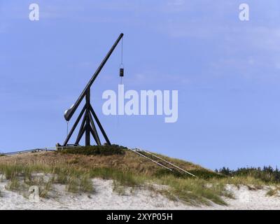 The Fyrbakken or Vipefyr on a small, traditional lighthouse in Skagen Stock Photo