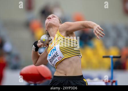 Chantal RIMKE (LC Jena), GERMANY, Shot Put Women   PER, Leichtathletik, Athletics, U20 World Athletics Championships Lima 24, U20 Leichtathletik Weltmeisterschaften, 30.08.2024,   Foto: Eibner-Pressefoto/Jan Papenfuss Stock Photo