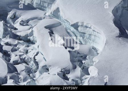 Detail of the Aletsch glacier seen from Jungfraujoch Stock Photo