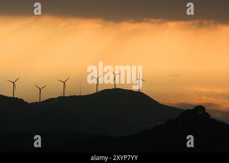 Wind turbine in Andalusia, Spain, Europe Stock Photo