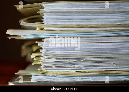 File folders on a desk in the B Stock Photo