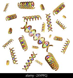 DNA molecules isolated on white background Stock Photo