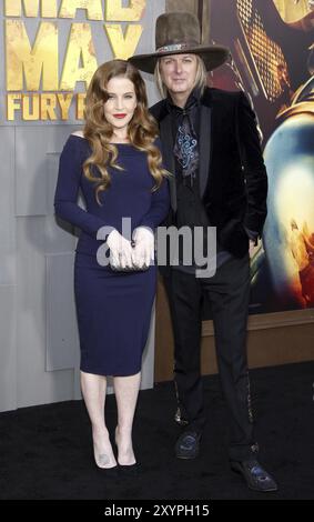 Lisa Marie Presley and Michael Lockwood at the Los Angeles premiere of 'Mad Max: Fury Road' held at the TCL Chinese Theatre IMAX in Hollywood, USA on Stock Photo