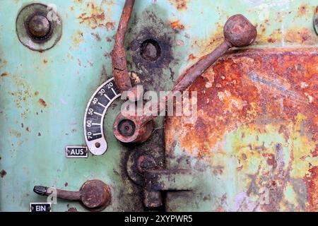 Old machine in a disused company in Magdeburg Stock Photo