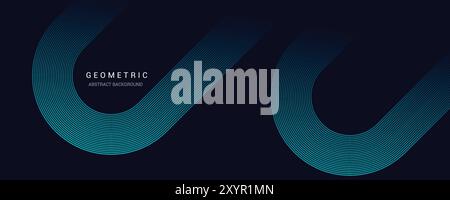 Abstract background, futuristic background, technology background, Geometric stripe line art design, futuristic glowing circle lines background Stock Vector