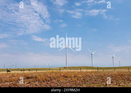 Osage Nation, Oklahoma - Wind turbines on the Osage Indian Reservation. Stock Photo