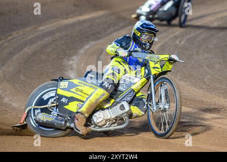 Edinburgh Monarchs' Dayle Wood in action during the WSRA National Development League match between Belle Vue Aces and Edinburgh Monarchs at the National Speedway Stadium, Manchester on Friday 30th August 2024. (Photo: Ian Charles | MI News) Credit: MI News & Sport /Alamy Live News Stock Photo