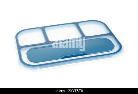 Plastic lid from lunch box isolated on white Stock Photo