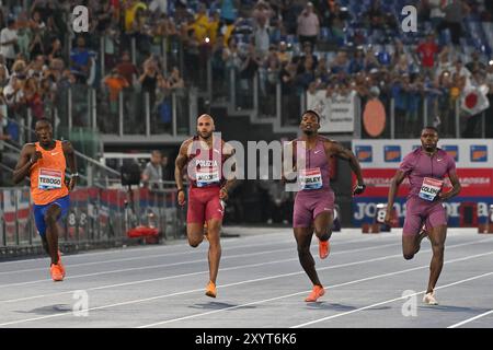 30th Aug 2024, Stadio Olimpico, Roma, Italy; Golden Gala Diamond League Athletics;JACOBS, Lamont Marcell, KERLEY, Fred, COLEMAN, Christian Men's 100 meters Credit: Roberto Ramaccia/Alamy Live News Stock Photo