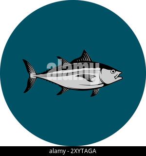 vector icon of tuna or tuna fish, vectors illustration. Stock Vector