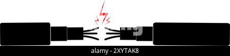 broken cable icon, vectors illustration Stock Vector