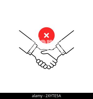 bad deal like thin line handshake icon Stock Vector
