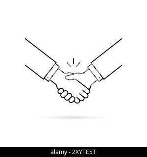 thin line handshake like partnership icon Stock Vector