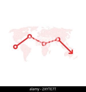 world map like global economic decline Stock Vector