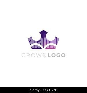 Crown Logo Vector With Purple Color Stock Vector