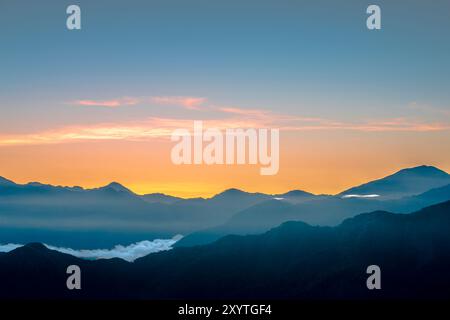 Colors of the sky before the sunrise. Stock Photo