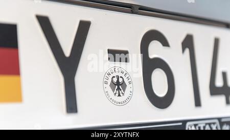 Bundeswehr licence plate. Label German Military Stock Photo