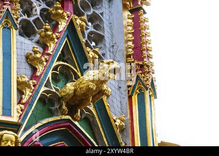 Beautiful Fountain closeup landmark details view in Nuremberg, Germany, Europe Stock Photo