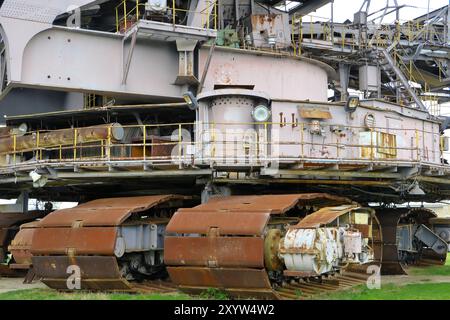 Coal excavator in a disused open-cast lignite mine Stock Photo