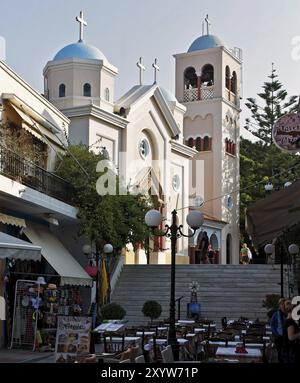 The Greek island of Kos in the eastern Aegean is the third largest island of Dodecanese after Rhodes and Karpathos Stock Photo