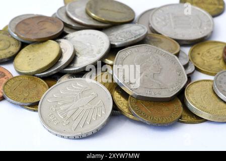 Den Helder, Netherlands. January 2023. Old European coins Stock Photo