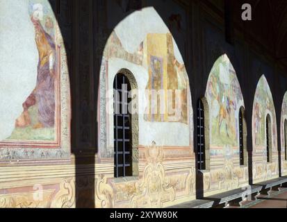 Frescoes under the arcades Stock Photo