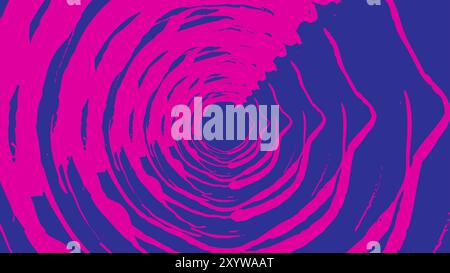 This image features a striking abstract spiral design with bold neon pink and deep blue hues. The swirling pattern creates a dynamic, hypnotic effect, Stock Vector