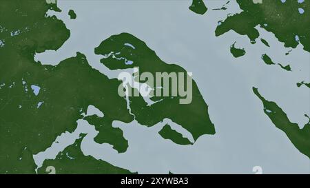 Alsen Island in the Kattegat on a colored elevation map Stock Photo