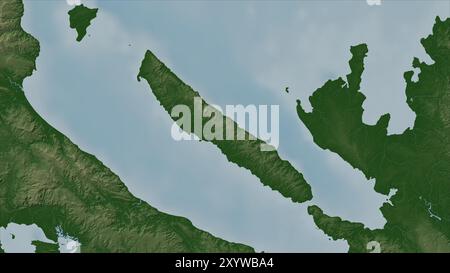 Alabat Island in the Philippine Sea on a colored elevation map Stock Photo