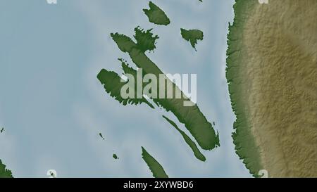 Arbe Island in the Adriatic Sea on a colored elevation map Stock Photo