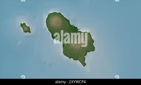 Hachijojima in the Philippine Sea on a colored elevation map Stock Photo