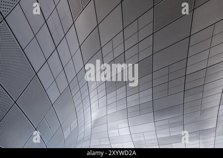 Perforated facade cladding of Dongdaemun Design Plaza or DDP in Seoul, Korea Stock Photo