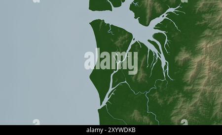 Ko Kho Khao Island in the Andaman or Burma Sea on a colored elevation map Stock Photo