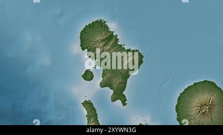 Vella Lavella Island in the Solomon Sea on a colored elevation map Stock Photo