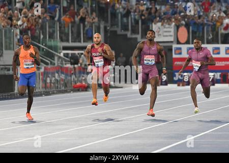 Stadio Olimpico, Rome, Italy. 30th Aug, 2024. 2024 Rome Golden Gala Diamond League Athletics; JACOBS, Lamont Marcell, KERLEY, Fred Men's 100 meters Credit: Action Plus Sports/Alamy Live News Stock Photo