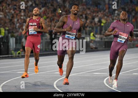 Stadio Olimpico, Rome, Italy. 30th Aug, 2024. 2024 Rome Golden Gala Diamond League Athletics; JACOBS, Lamont Marcell, KERLEY, Fred Men's 100 meters Credit: Action Plus Sports/Alamy Live News Stock Photo