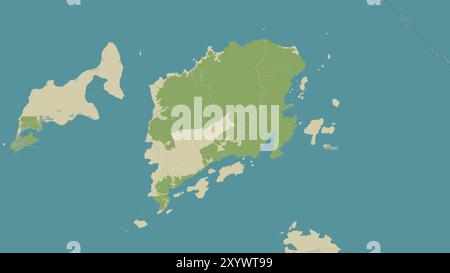 Pulau Banggi in the Sulu Sea on a topographic, OSM Humanitarian style map Stock Photo